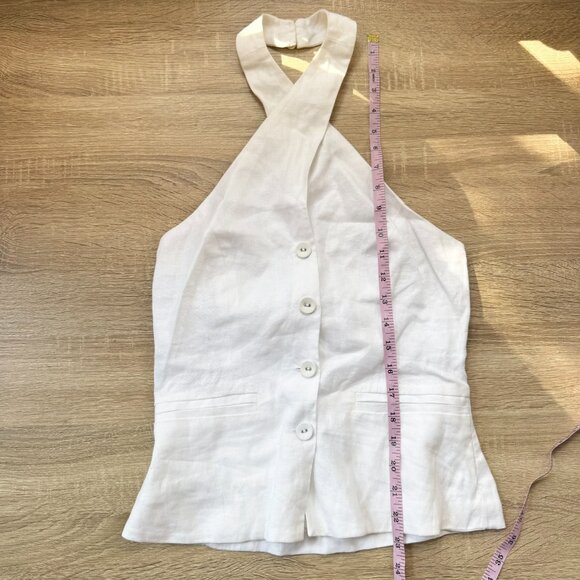 Reformation Tate Linen Top White 2 - Picture 11 of 13